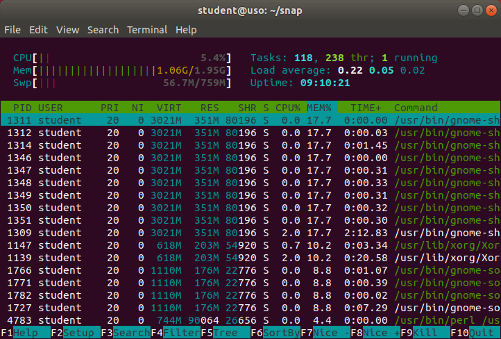 Utilitarul htop