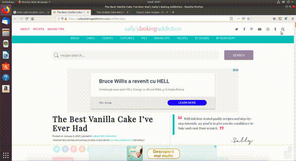 Adăugarea unei pagini la Bookmarks folosind meniul browserului