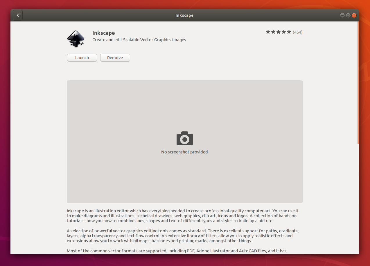 Dezinstalarea Inkscape